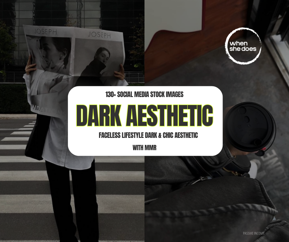 130 Social Media Stock Images Luxury Dark & Chic Aesthetic” Bundle