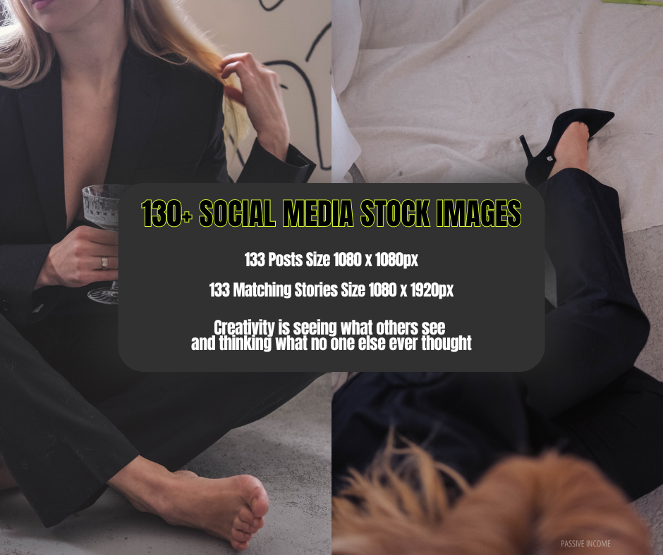 130 Social Media Stock Images Luxury Dark & Chic Aesthetic” Bundle